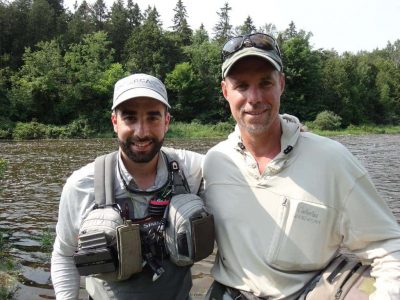 Graham with World Champion fly anger David Arcay after a day of training