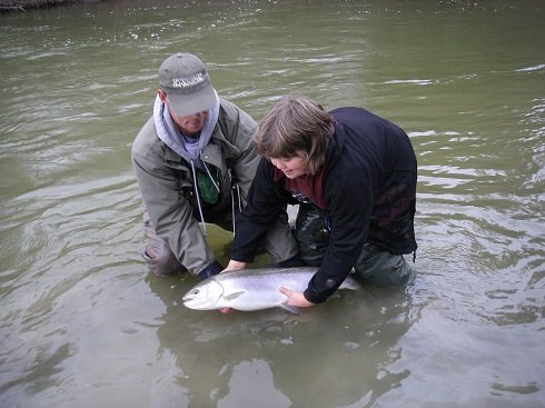 Guide Graham helping a young angler