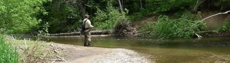 An Angler Using A pack