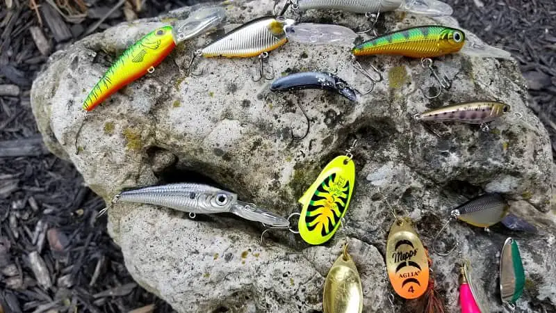 Cabela's is one of the best places to buy river fishing gear like these lures.