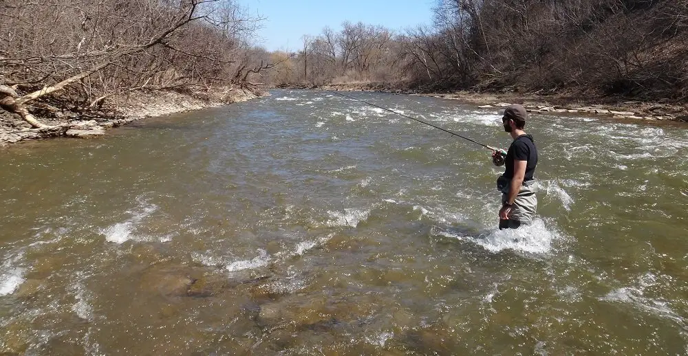 A client float fishing