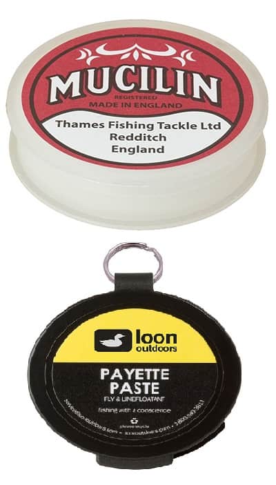 Mucilin and Payette Paste for floating your leader and yor fly lines
