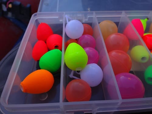 A box of the best fly fishing indicators