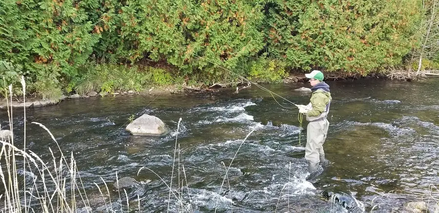 Trout fishing in the rain can be good