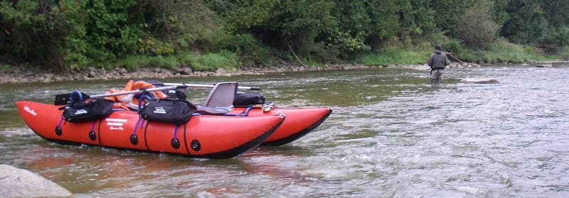 Larger boats like this are great fly fishing boats for 2 guys in big and small rivers