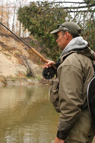 Me trying one of my buddies centerpin reels.
