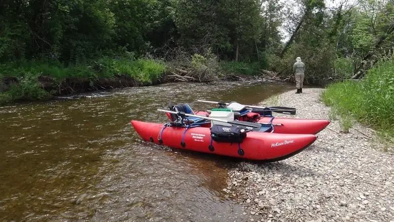 Pontoon boats are the best fly fishing boats for smaller streams and rivers