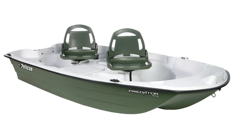 Hard bottom fly fishing boats like the Pelican pro are good for lakes