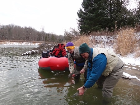 My clients with a double header of winter steelhead