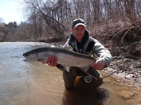 Head Guide Graham with a nice steelhead caught fly fishing