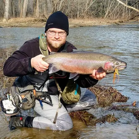 Gareth from Alley Grabs with a nice Grand River steelhead