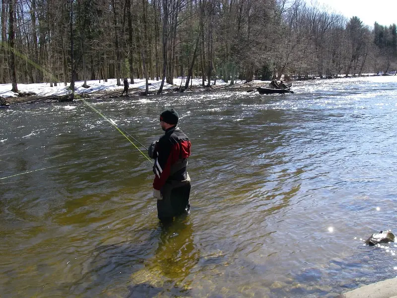 Fishing the Salmon River New York In Winter