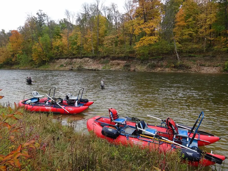 Using inflatable pontoon boats to fish for salmon