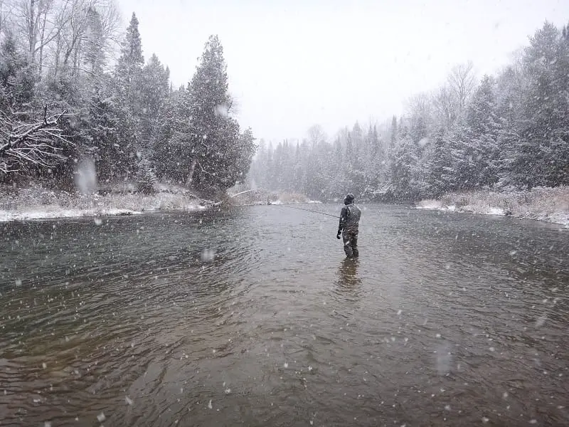 Winter spey fishing for steelhead