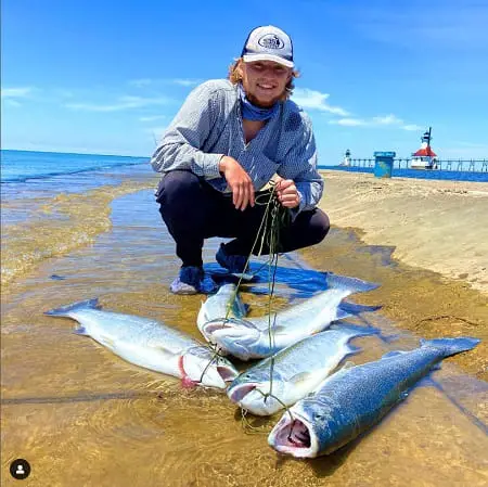 Eli with good success fishing the pier in August - SBS Outdoors Action