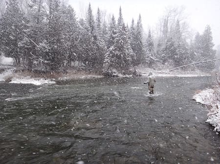 Winter fishing on a PA steelhead river