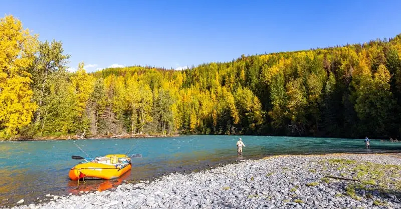 Anglers on an Alaska fly fishing trip