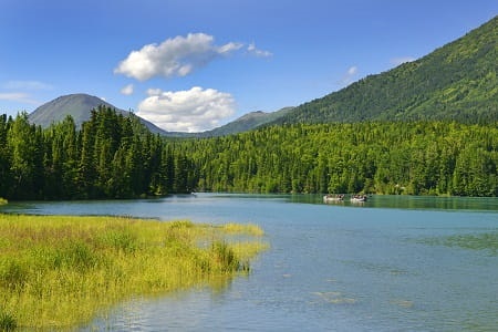 Trout fishing Alaska mountain lakes