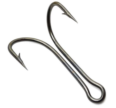 A double hook size for trout fishing