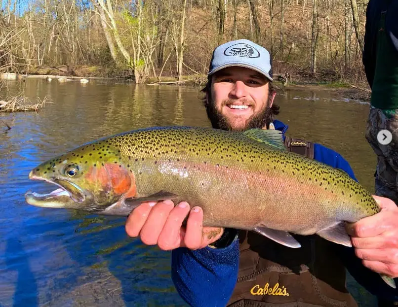 John from Get Bent Guide Service and SBS Outdoors Action with a nice spring steelhead