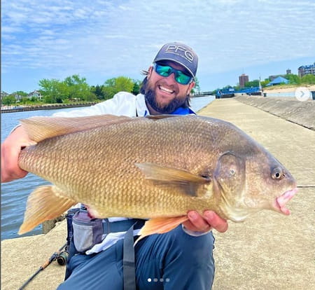 John From Get Bent Guide Service with a nice Freshwater drum.