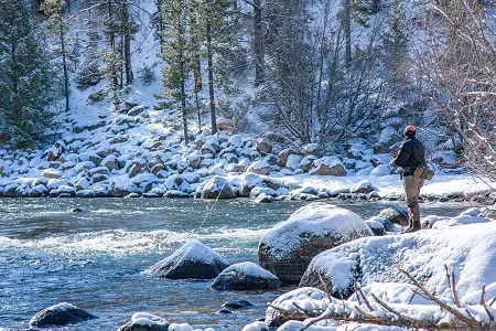 fly fishing in winter