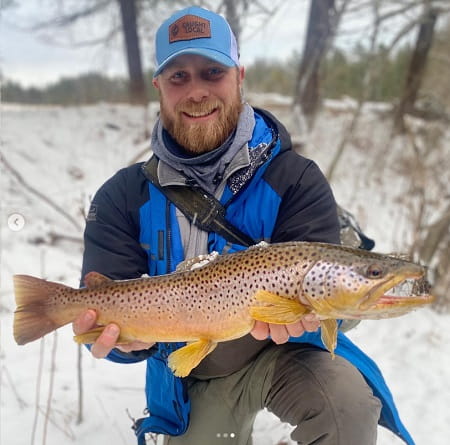 A trophy winter brown trout.