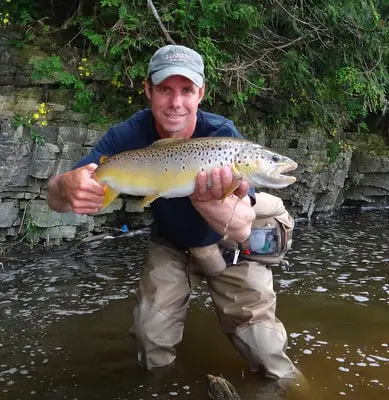 Me with a nice yellow body brown trout.