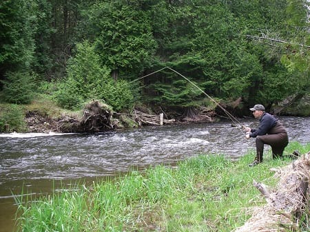 One of my clients using a productive small stream trout fishing method.
