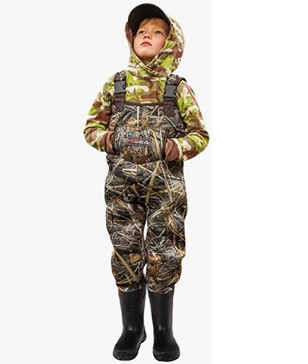 HISEA Kids Bootfoot Chest Waders for Toddler & Children
