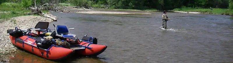 An angler fishing with one of the best fly lines for salmon