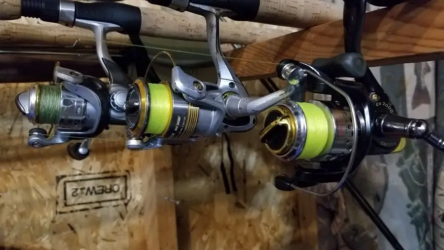 Three of my reels that fit into the best trout spinning reels category.