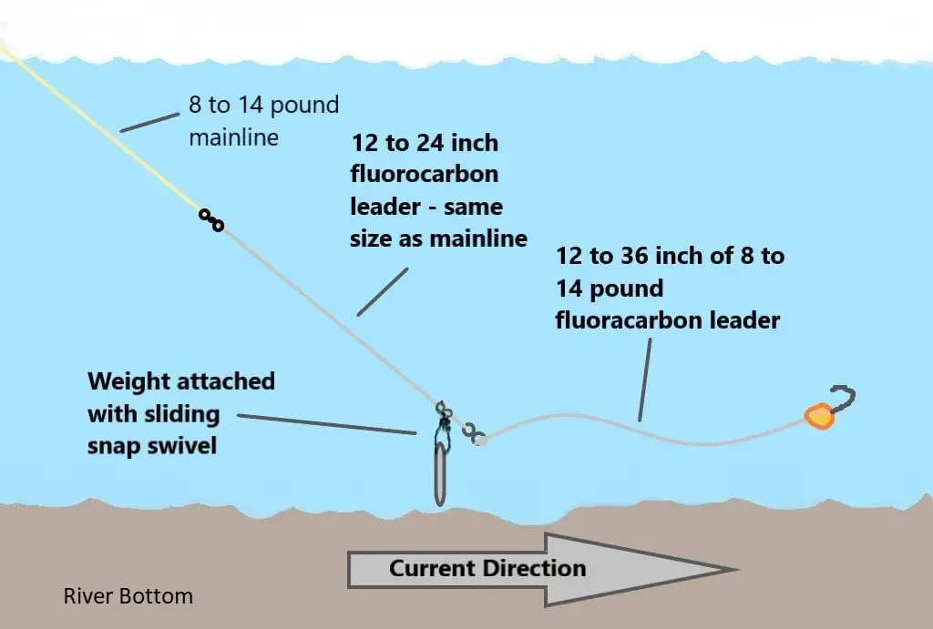 The bottom fishing rig for trout fishing at night or during the day.