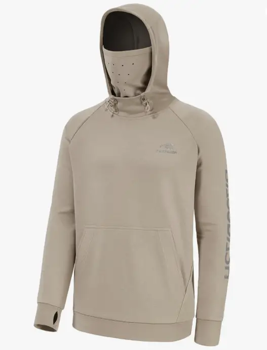 BASSDASH Men’s Fishing Fleece Hoodie with Neck Gaiter