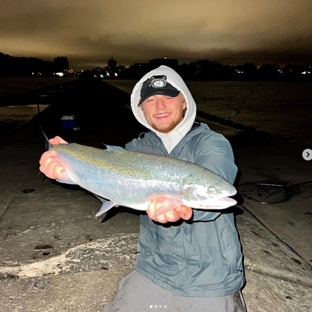 Elie from SBS Outdoor Action steelhead fishing at night