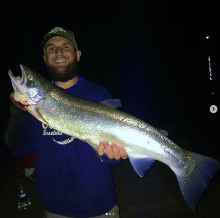 John From Get Bent with a night time steelhead