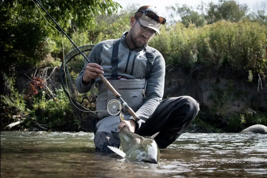 Matt Smooth River Guide Co with salmon