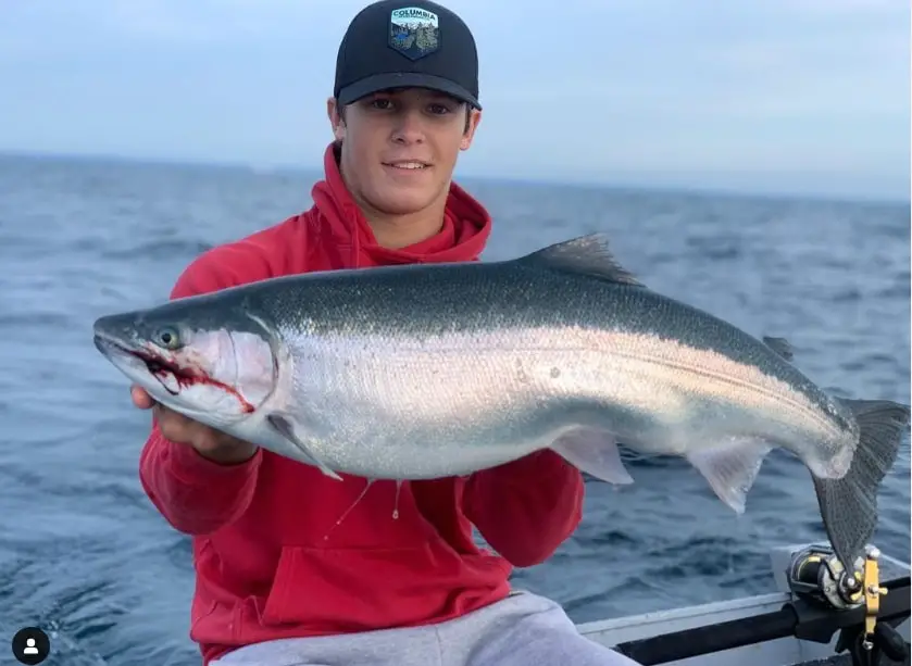 Matthew Kuesel Salmon While Trolling Lake Michigan