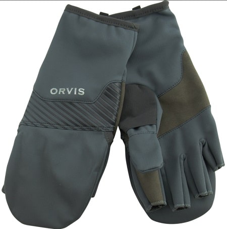 these are the Orvis Men's Softshell Convertible Mitts