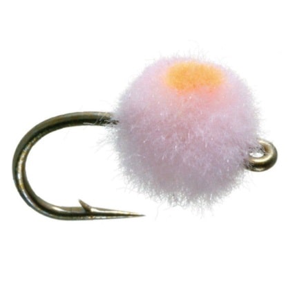 This is a light pink salmon egg fly which is one of the best flies for salmon fishing. 