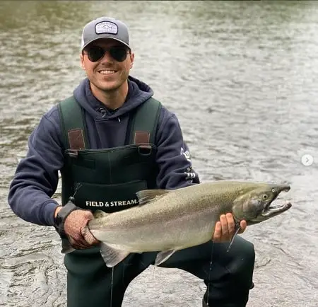Guide Michael from Healy Outdoors in New York with a nice Salmon River Coho.