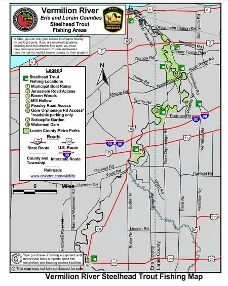 Vermilion River Fishing Access Map