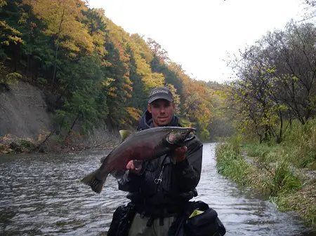 The author with a coho salmon.