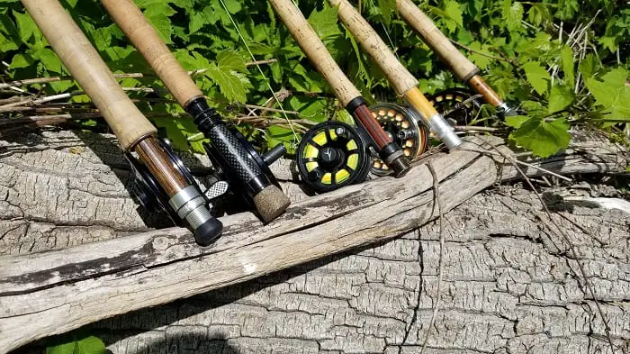 A set of 5 fly rods for steelhead