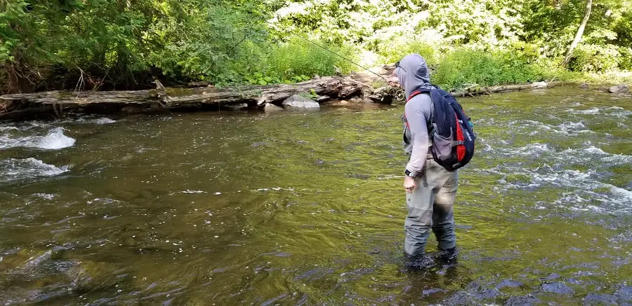 An angler with the right gear for steelhead