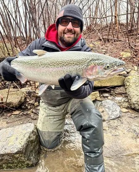 Andrew with a nice steelhead from Eighteen Mile Creek in wester NY