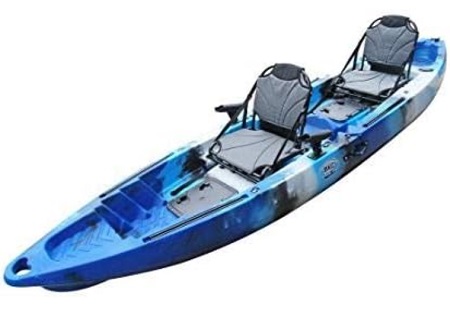 This is the BKC TK122U 12' 6" Tandem 2 or 3 Person Sit On Top Fishing Kayak
