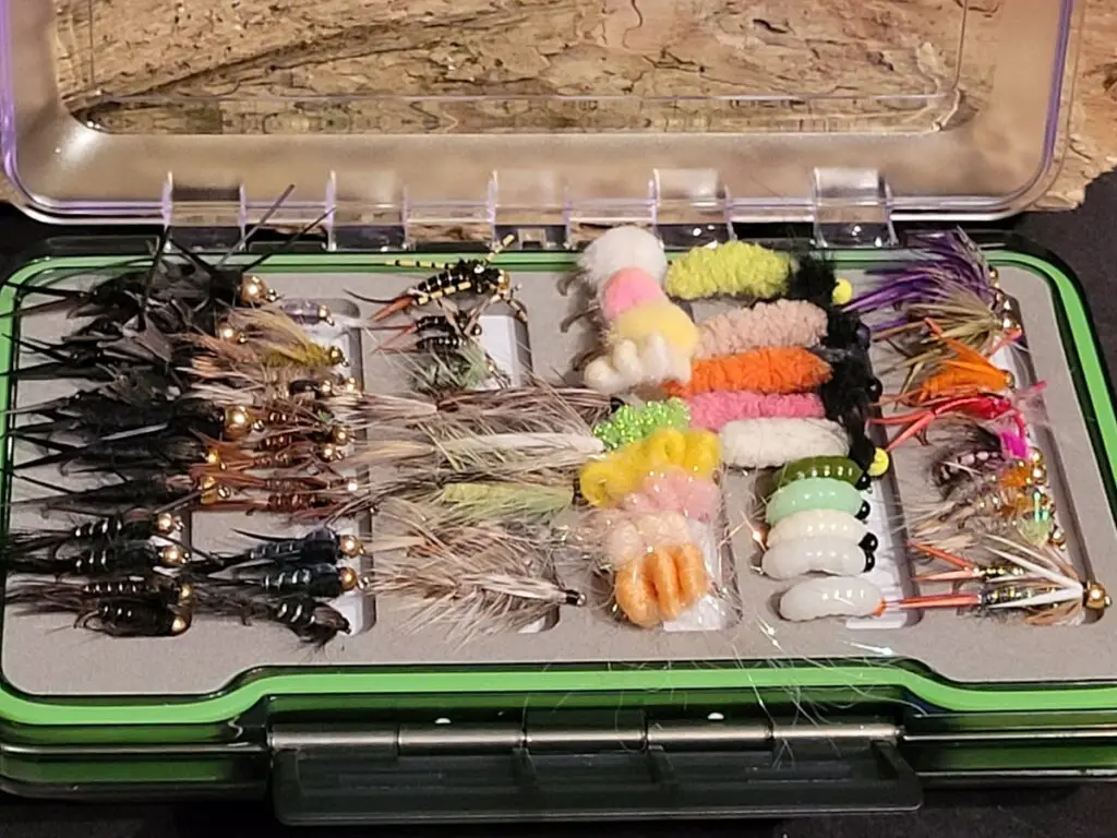 A guide fly box full of the best nymphs for steelhead.