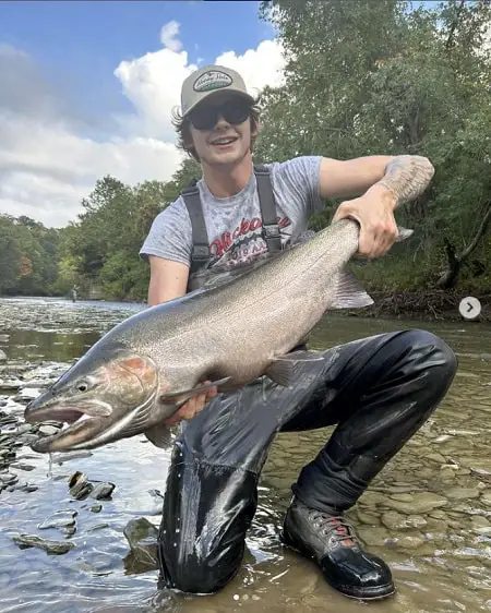 A local PA guide with a massive steelhead caught using one of the best flies for Pennsylvania steelhead.