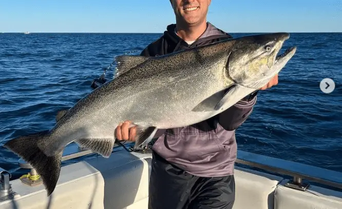 A big king salmon for a client of Fire Plug Charters